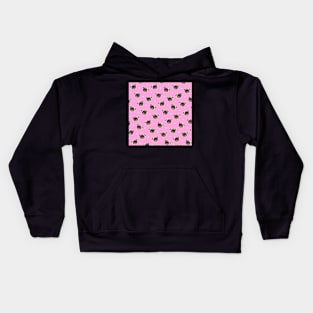 Pink Pug Pattern Design Kids Hoodie